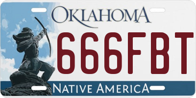 OK license plate 666FBT