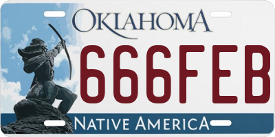 OK license plate 666FEB
