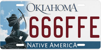 OK license plate 666FFE
