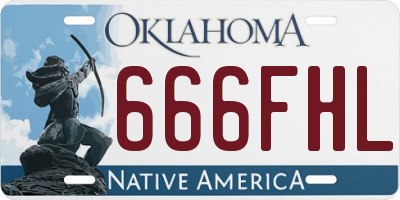 OK license plate 666FHL