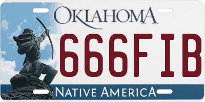OK license plate 666FIB