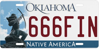OK license plate 666FIN