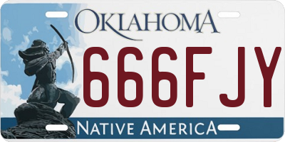 OK license plate 666FJY