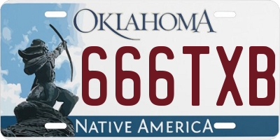 OK license plate 666TXB
