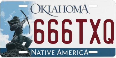 OK license plate 666TXQ