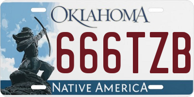 OK license plate 666TZB