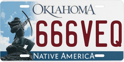 OK license plate 666VEQ