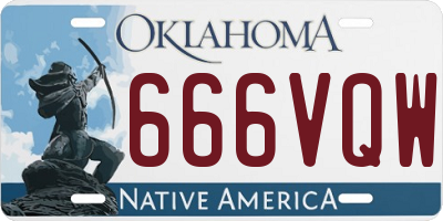 OK license plate 666VQW