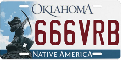 OK license plate 666VRB