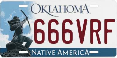 OK license plate 666VRF