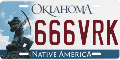 OK license plate 666VRK