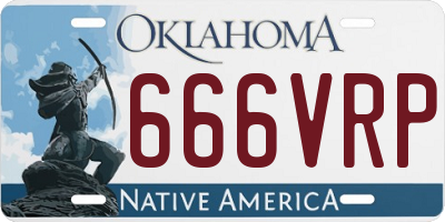 OK license plate 666VRP