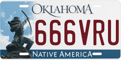 OK license plate 666VRU
