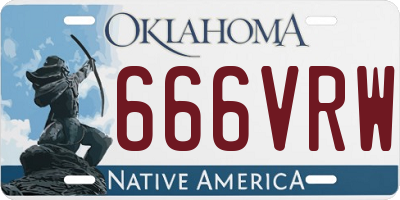 OK license plate 666VRW