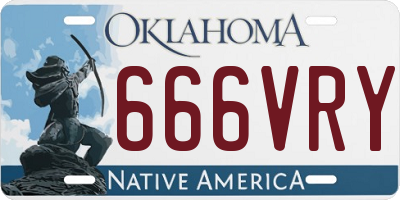 OK license plate 666VRY