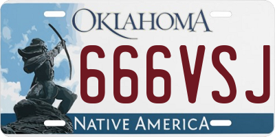 OK license plate 666VSJ