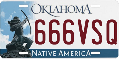 OK license plate 666VSQ