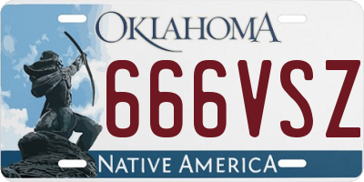 OK license plate 666VSZ