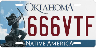 OK license plate 666VTF