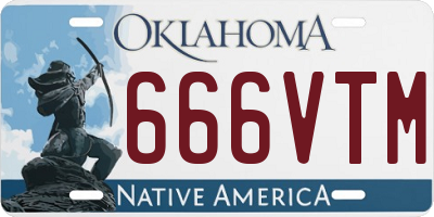 OK license plate 666VTM