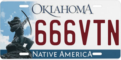 OK license plate 666VTN