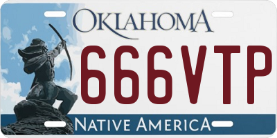 OK license plate 666VTP