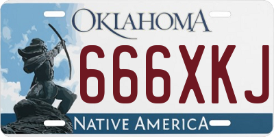 OK license plate 666XKJ