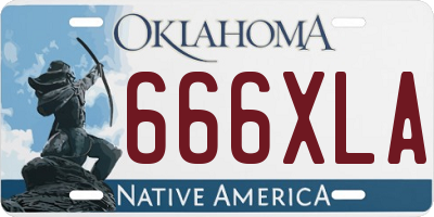 OK license plate 666XLA