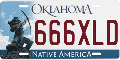 OK license plate 666XLD
