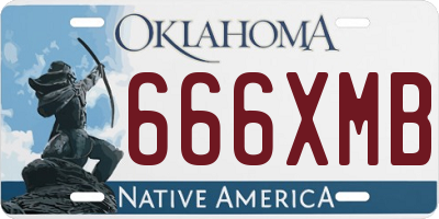 OK license plate 666XMB