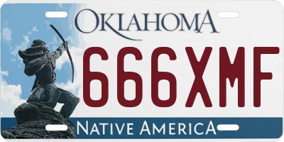 OK license plate 666XMF