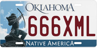 OK license plate 666XML