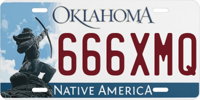 OK license plate 666XMQ