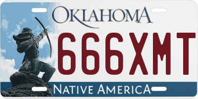 OK license plate 666XMT