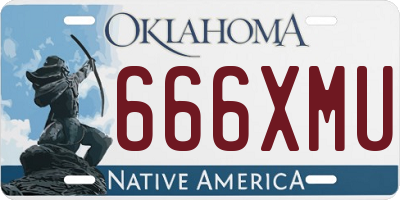 OK license plate 666XMU
