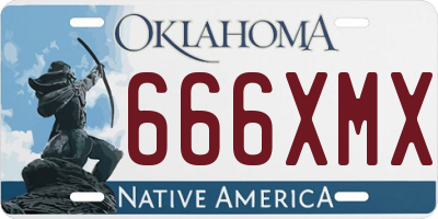 OK license plate 666XMX