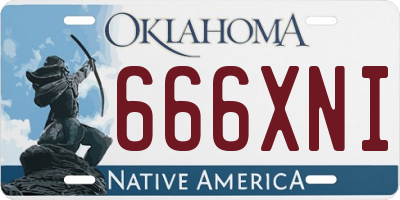 OK license plate 666XNI