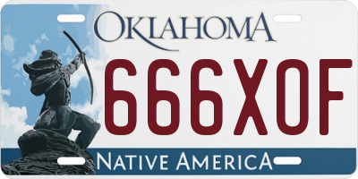 OK license plate 666XOF