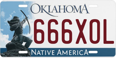 OK license plate 666XOL