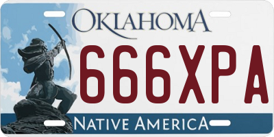 OK license plate 666XPA
