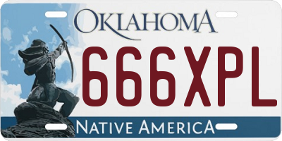 OK license plate 666XPL