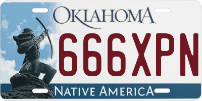 OK license plate 666XPN