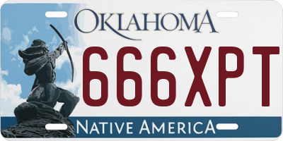 OK license plate 666XPT