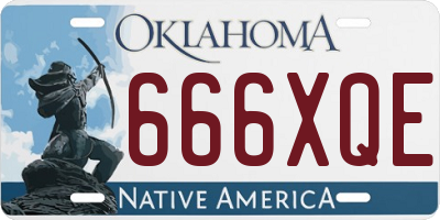 OK license plate 666XQE