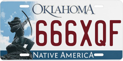 OK license plate 666XQF