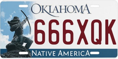 OK license plate 666XQK