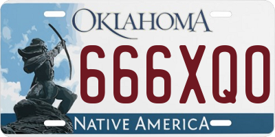 OK license plate 666XQO
