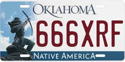 OK license plate 666XRF