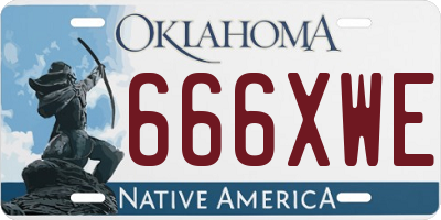 OK license plate 666XWE