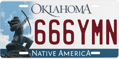 OK license plate 666YMN